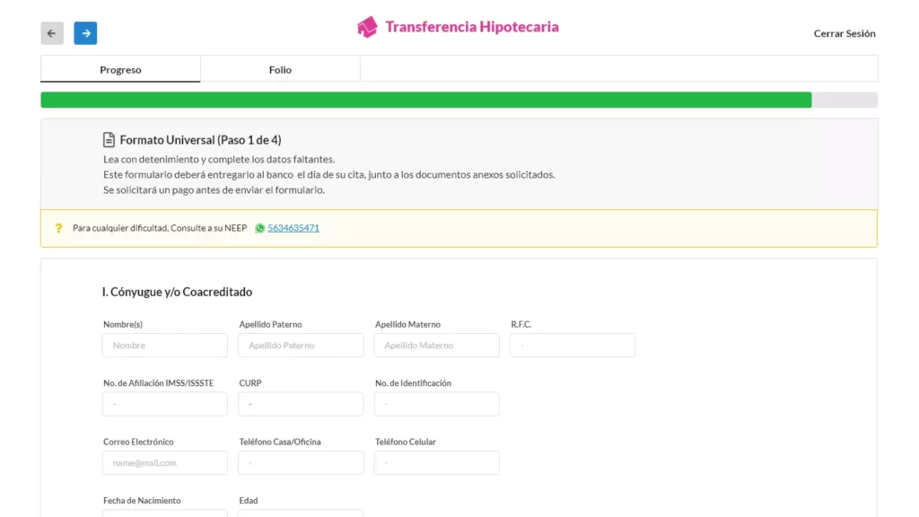 Transferencia Hipotecaria - Mortgage Refinancing - How it looks like - Desktop Version